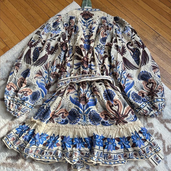 FARM Rio Nature Land Long Sleeve Belted Mini Dress - Picture 13 of 15